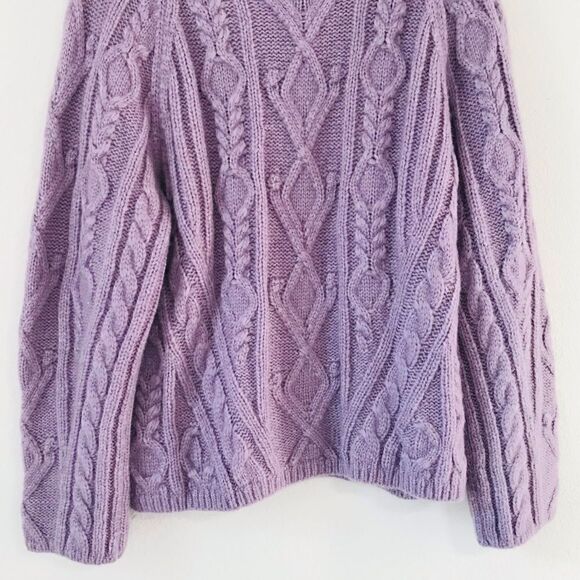 New! Vince Aran Raglan Alpaca Merino Wool Mock Neck Super Soft Lilac Sweater - Picture 9 of 14